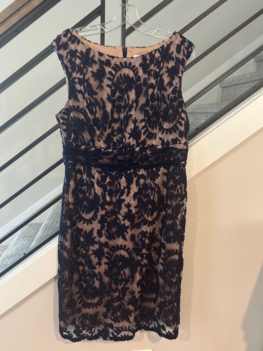 Simply Liliana Navy Lace Overlay Sleeveless Dress Size 14